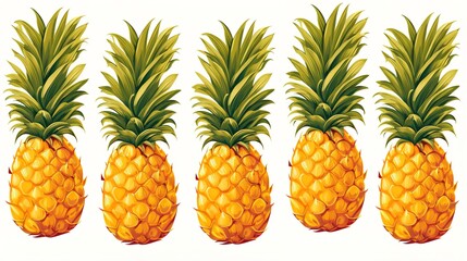 illustration of pineapples on white background