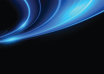 Modern abstract high-speed light motion effect on black background. vector illustration.