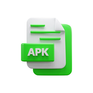APK file 3d icon or APK file 3d icon illustration