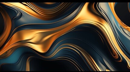 wallpaper abstrack organic liquid ilustration black gold