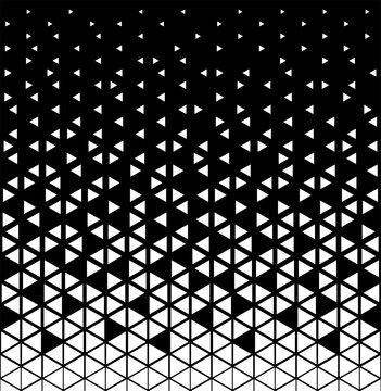 Halftone triangles pattern. Abstract geometric gradient background.