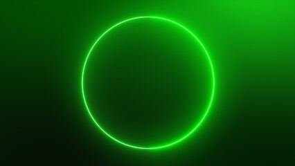 3d render, abstract neon background with glowing lines. Green energy concept