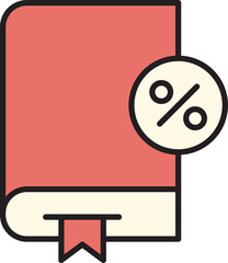 Book and Percent Icon
