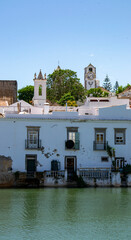 Canalside houses in Tavira, Portugal