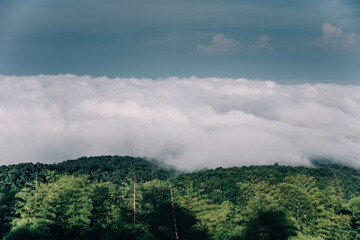 A bird's-eye view of mountains and clouds and the sky - Phitsanulok, Thailand
