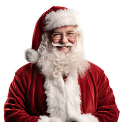 santa claus with a bag on a white background, PNG, transparent background