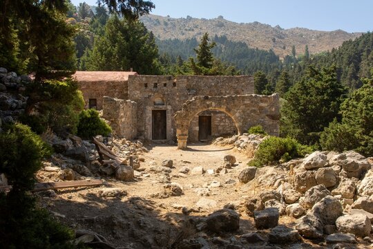 Pyli ancient castro on top of Pyli hill, Kos island, Dodecanese, Greece