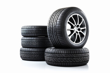 Rubber tire with shiny chrome rim