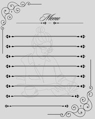 Memo calligraphic design elements and decoration