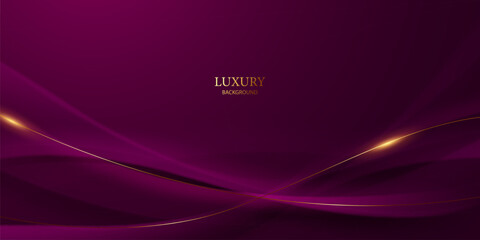 Abstract purple background design with luxurious gold color. Vector illustration