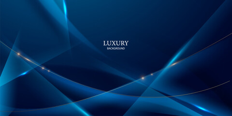 Abstract blue background design with luxury gold color Vector illustration