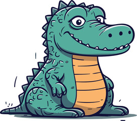 Cartoon crocodile. Vector illustration of a cartoon crocodile.