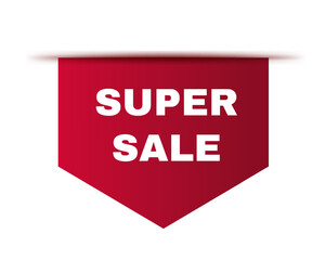 Price tag vector. Ribbon super sale banner. Isolated vector illustration EPS10