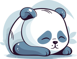 Cute cartoon panda bear. Vector illustration of a panda bear.