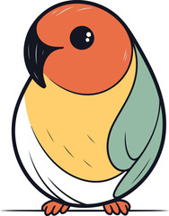 Cartoon parrot isolated on a white background. Vector illustration.