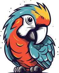 Parrot. Vector illustration. Isolated on a white background.