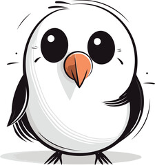 cute cartoon penguin isolated on white background. vector illustration.