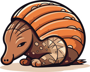 Cartoon funny echidna. Vector illustration isolated on white background.