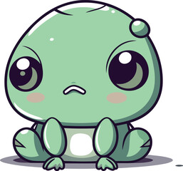 Naklejka premium Cute little frog cartoon mascot vector illustration. Cute cartoon frog.