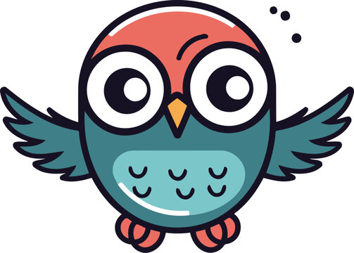 cute owl bird cartoon vector illustration graphic design vector illustration graphic design