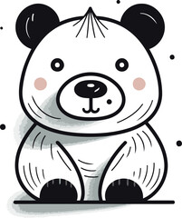 Cute cartoon bear. Vector illustration isolated on a white background.