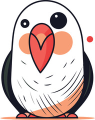 Cute cartoon penguin. Vector illustration isolated on white background.