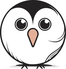 Cute cartoon owl isolated on a white background. Vector illustration.