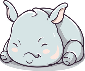 Cute rhinoceros character cartoon vector illustration graphic design.