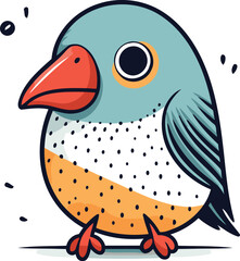 Cute cartoon vector illustration of a cute little parrot bird.