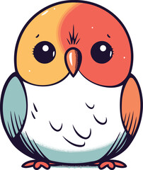 Cute cartoon owl. Vector illustration isolated on a white background.