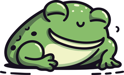 Cute cartoon frog isolated on a white background. Vector illustration.