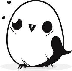 Cute cartoon penguin isolated on white background. Vector illustration.