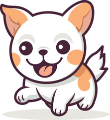 Cute Cartoon Chihuahua Dog Running Vector Character Illustration