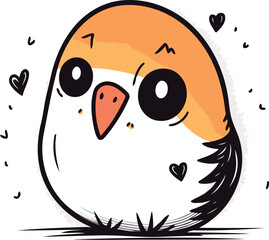 Cute cartoon chicken isolated on a white background. Vector illustration.