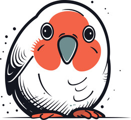 Fototapeta premium Vector illustration of cute cartoon parrot. Isolated on white background.
