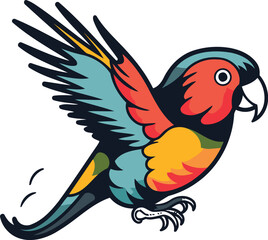 Parrot bird vector illustration isolated on white background. Parrot parrot icon.
