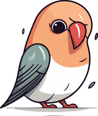 Bullfinch vector illustration. Cute cartoon bullfinch.