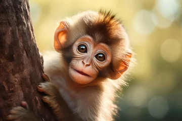 Zelfklevend Fotobehang Portrait of monkey child © Veniamin Kraskov