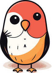 Cute little bird. Vector illustration. Isolated on white background.