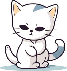 Cute cat cartoon vector illustration. Cute cartoon cat vector illustration.