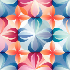 Simply colorful floral seamless floral pattern