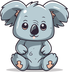 Cute koala cartoon character. Vector illustration of a cute koala.