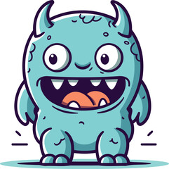 Cartoon cute monster character. Vector illustration isolated on white background.
