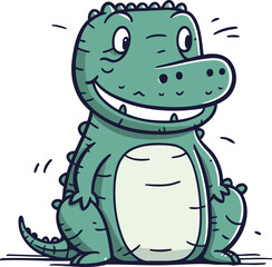 Cartoon crocodile. Vector illustration of a cute crocodile.