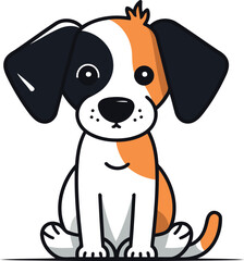 Cute dog vector illustration. Cute cartoon dog. Vector illustration.
