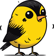 Cute little bird. Vector illustration of a cute little bird.