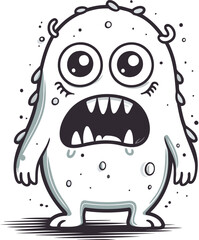 Naklejka premium Funny cartoon monster. Vector illustration isolated on a white background.