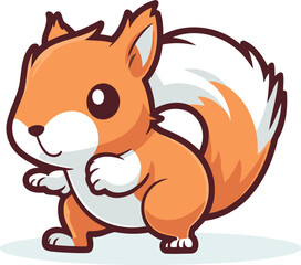 Fototapeta premium Squirrel cartoon character. Vector illustration of a cute little squirrel.