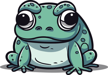 Cute cartoon frog isolated on a white background. Vector illustration.