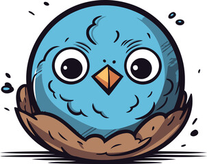 Illustration of a Cute Owl Bird Cartoon Mascot Character